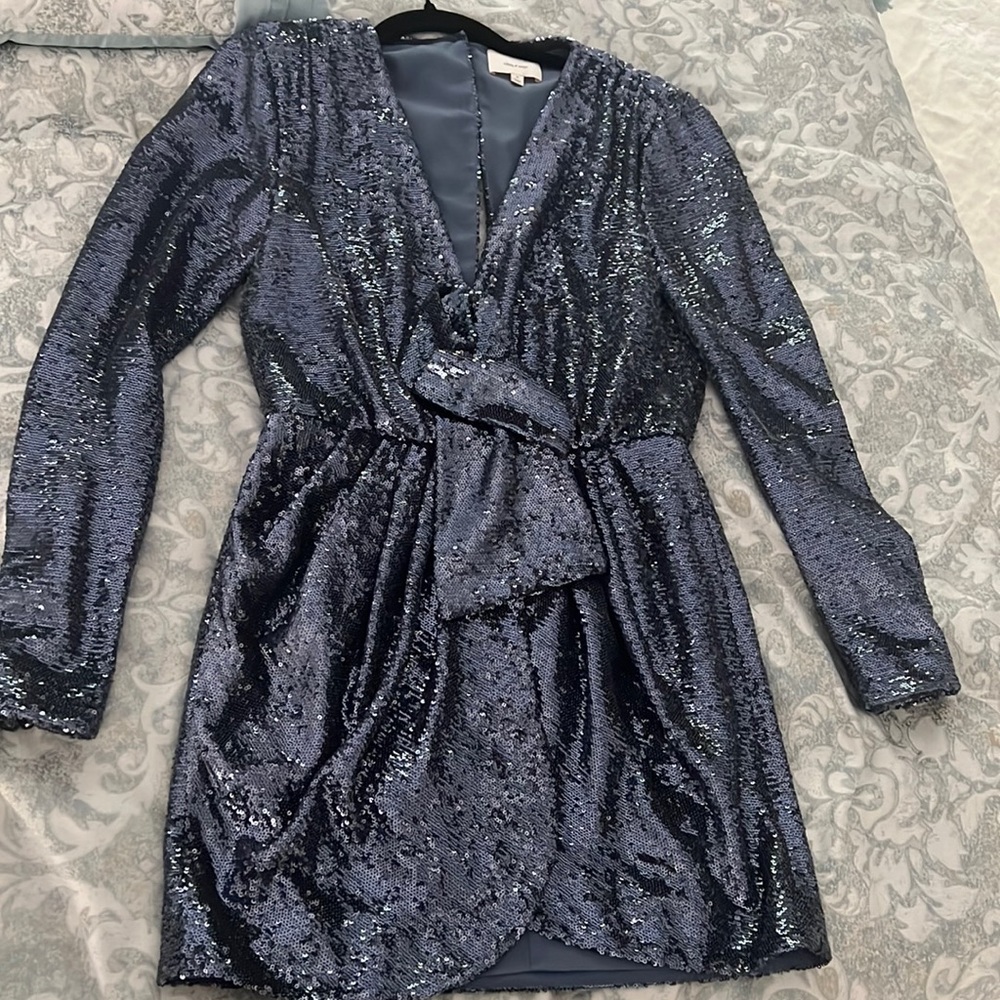 Metallic blue mini dress- US size 6
